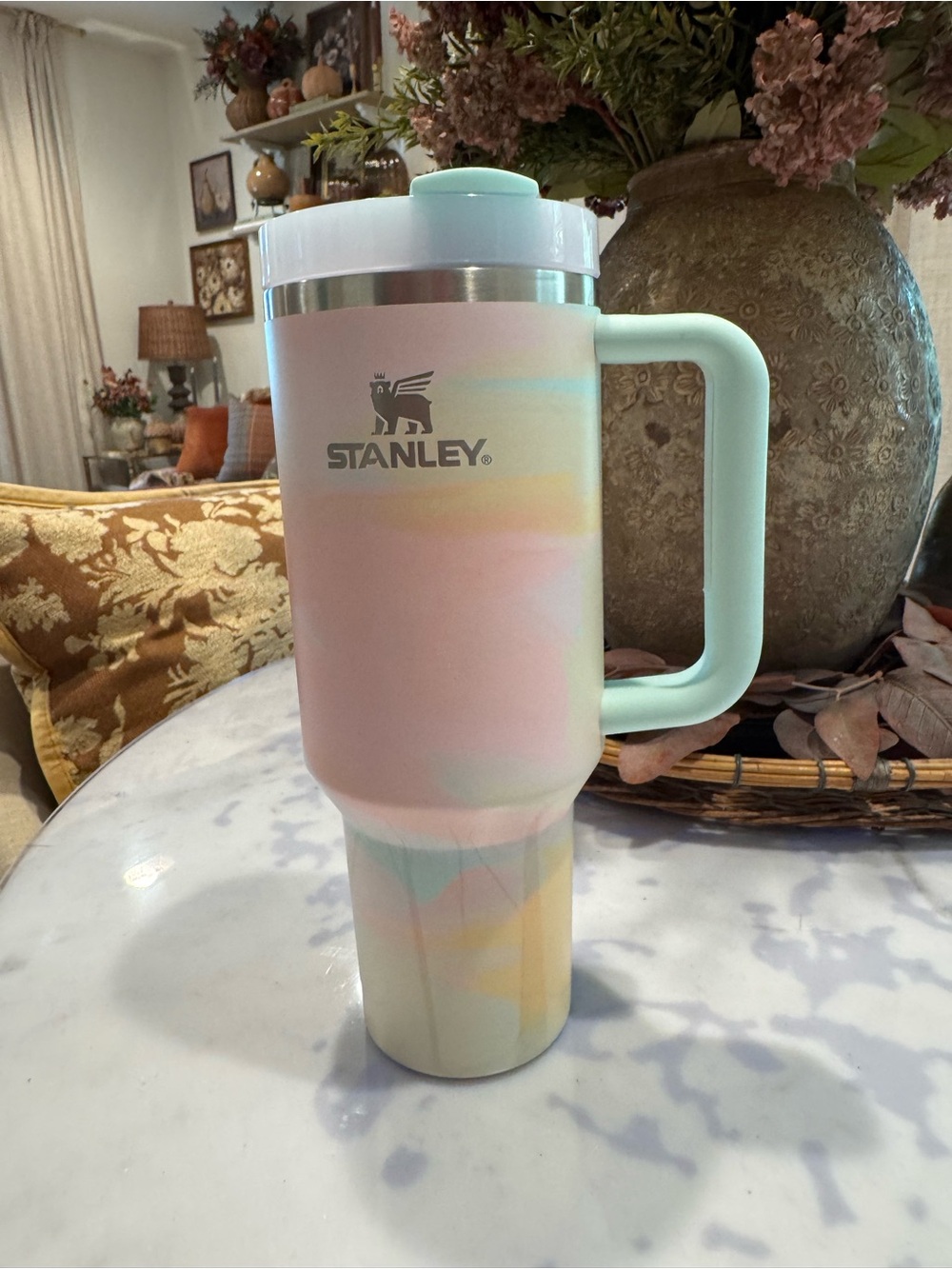 Stanley Pastel Tie-Dye Travel Mug - Mint Handle 40 oz